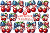 4th of July Cherry Bow Clipart Bundle
