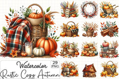 Rustic Cozy Autumn Clipart Bundle 9 - CraftNest - Digital Crafting and Art