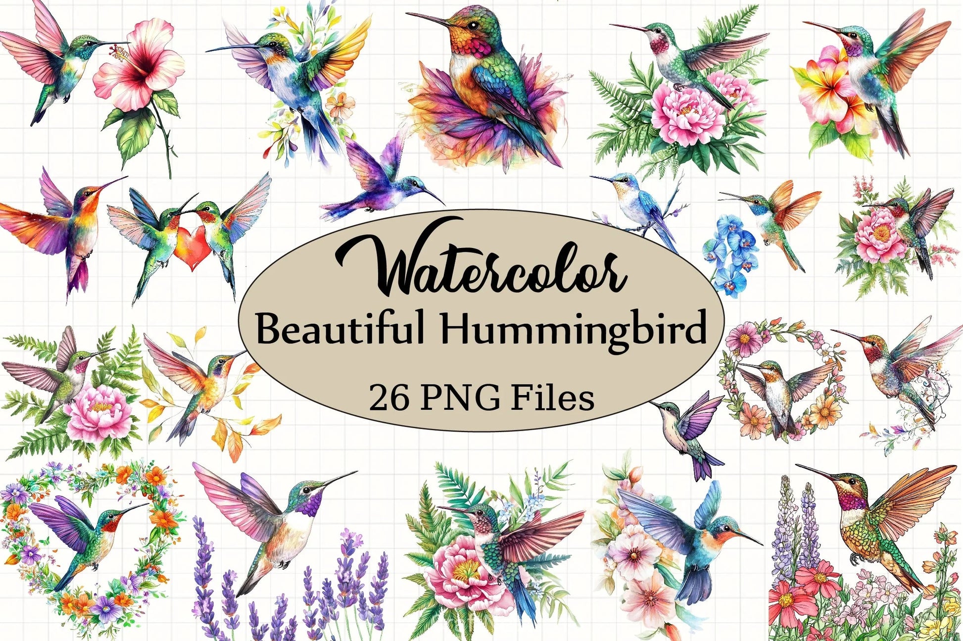 Beautiful Hummingbird Clipart Bundle - CraftNest - Digital Crafting and Art