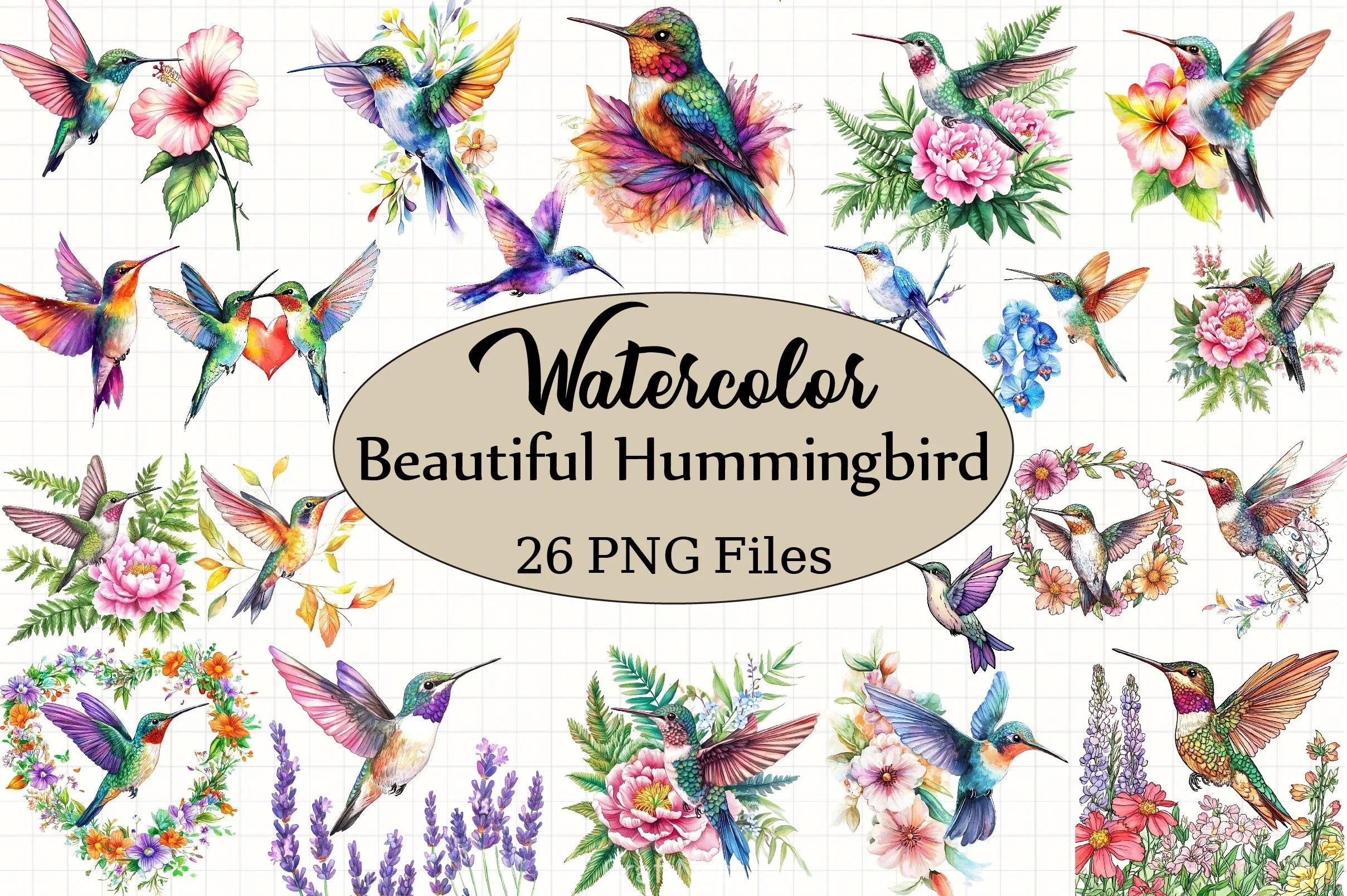 Beautiful Hummingbird Clipart Bundle - CraftNest - Digital Crafting and Art