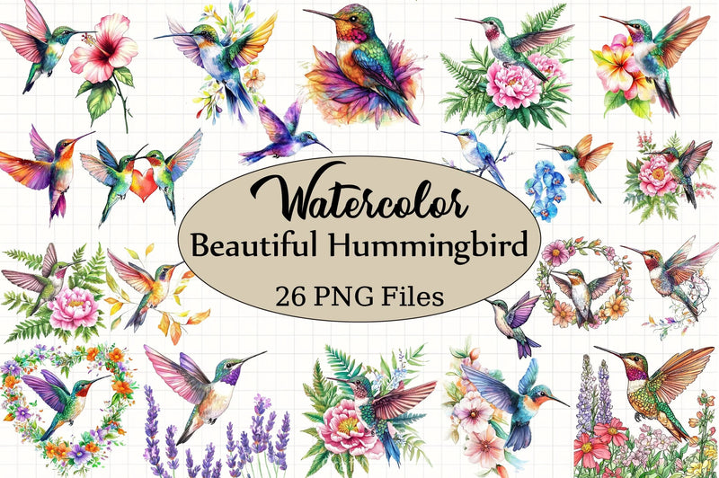 Beautiful Hummingbird Clipart Bundle - CraftNest - Digital Crafting and Art