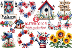Patriotic Garden Clipart Bundle 3 - CraftNest - Digital Crafting and Art