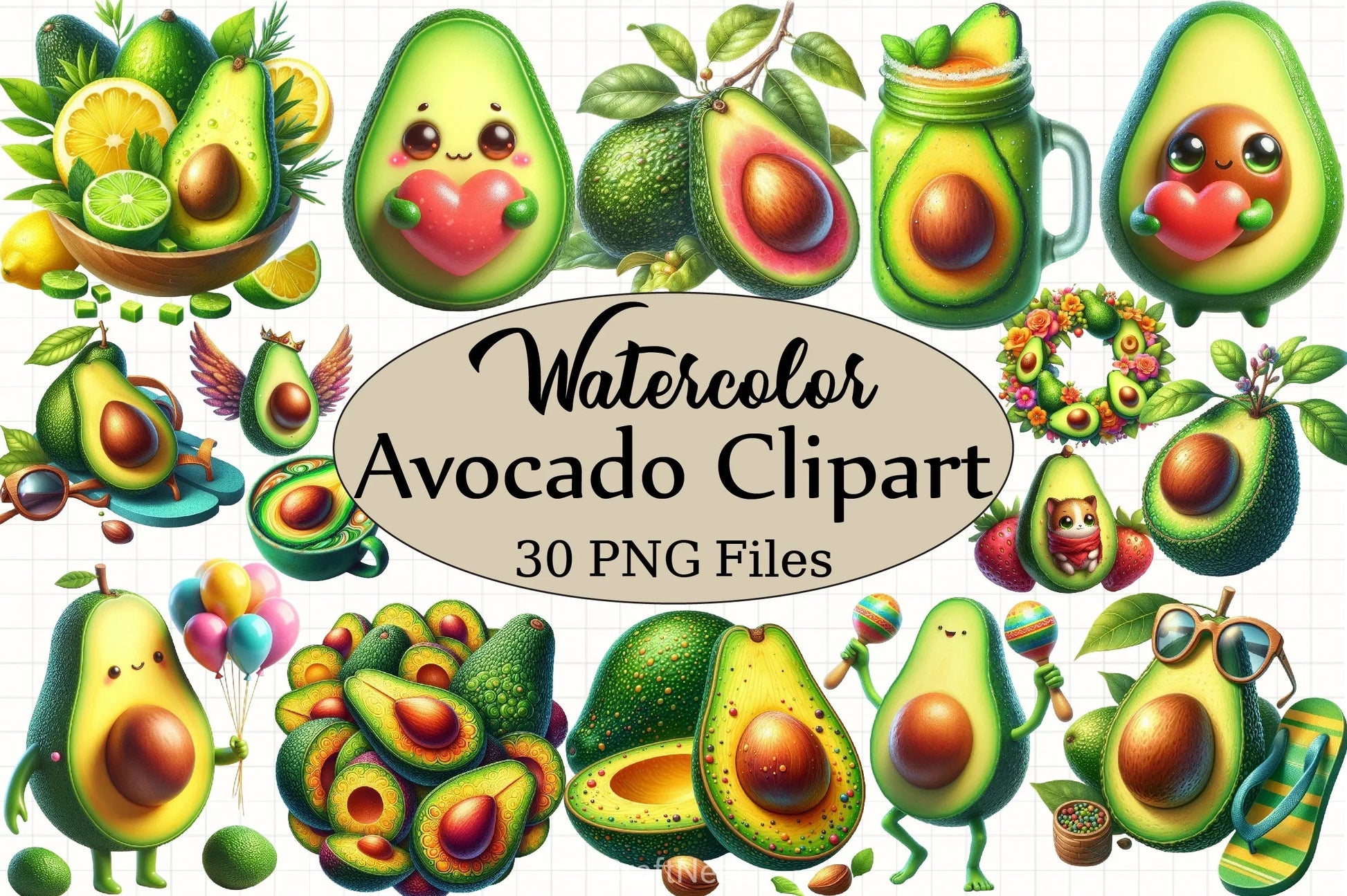 Avocado Clipart Bundle 3 - CraftNest - Digital Crafting and Art