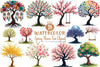 Spring Flower Tree Clipart Bundle