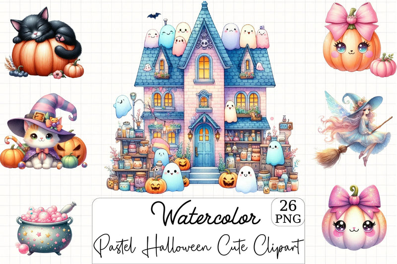 Pastel Halloween Clipart Bundle 3 - CraftNest - Digital Crafting and Art