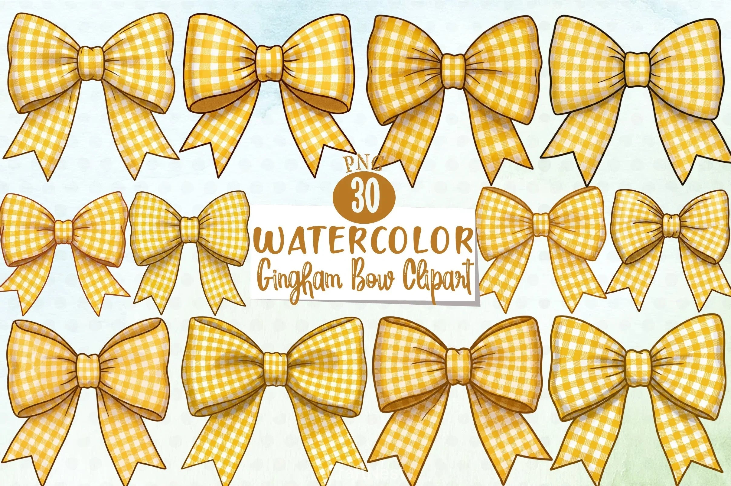Gingham Bow Clipart Bundle - CraftNest - Digital Crafting and Art