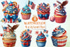 4th of July Cupcakes Clipart Bundle