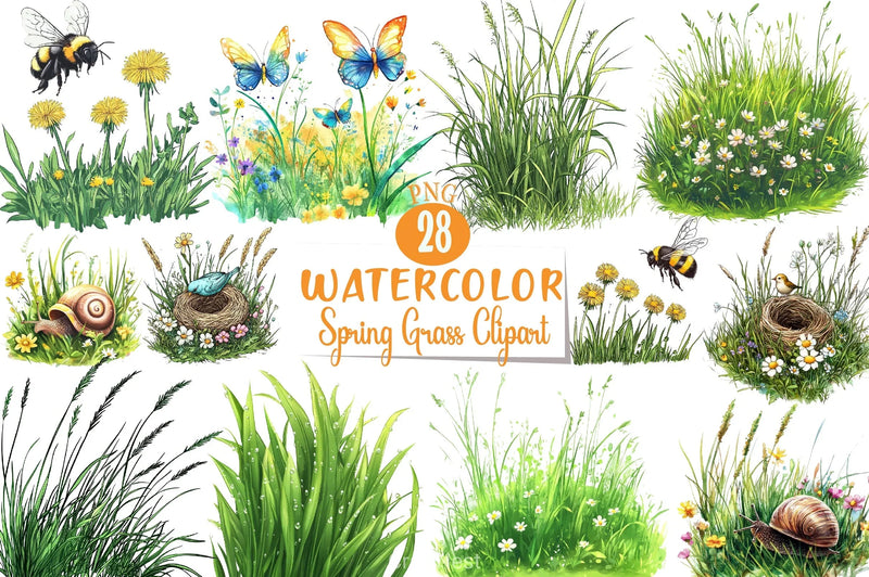 Spring Grass Clipart Bundle - CraftNest - Digital Crafting and Art