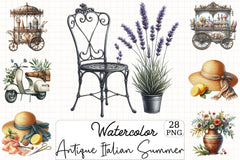 Antique Italian Summer Clipart Bundle 11 - CraftNest - Digital Crafting and Art