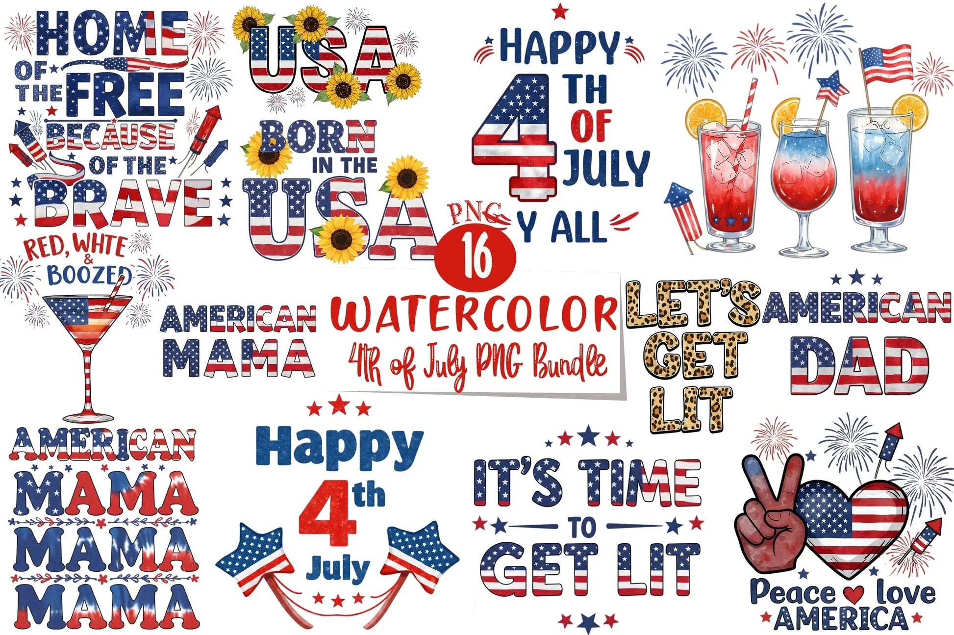 4th of July Clipart Bundle 4 - CraftNest - Digital Crafting and Art