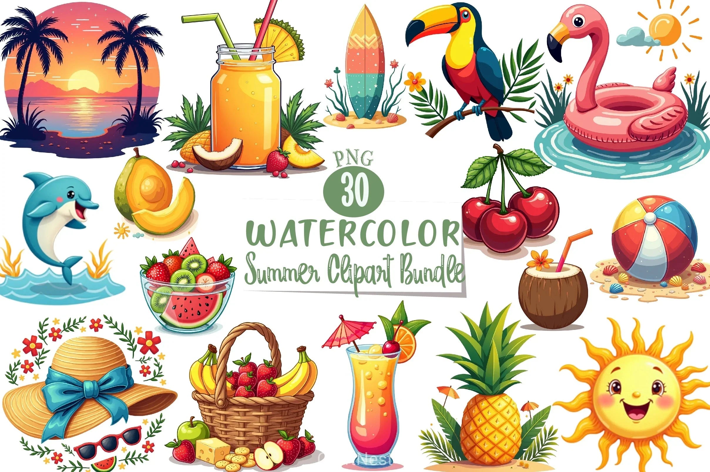 Summer Clipart Bundle - CraftNest - Digital Crafting and Art