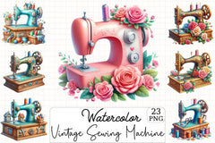 Vintage Sewing Machine Clipart Bundle 5 - CraftNest - Digital Crafting and Art