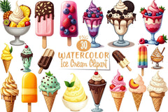 Ice Cream Clipart Bundle 3 - CraftNest - Digital Crafting and Art