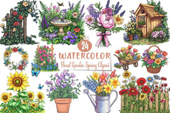 Floral Garden Spring Clipart Bundle 1 - CraftNest - Digital Crafting and Art