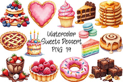 Sweets Dessert Clipart Bundle - CraftNest - Digital Crafting and Art