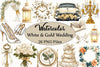White & Gold Wedding Clipart Bundle