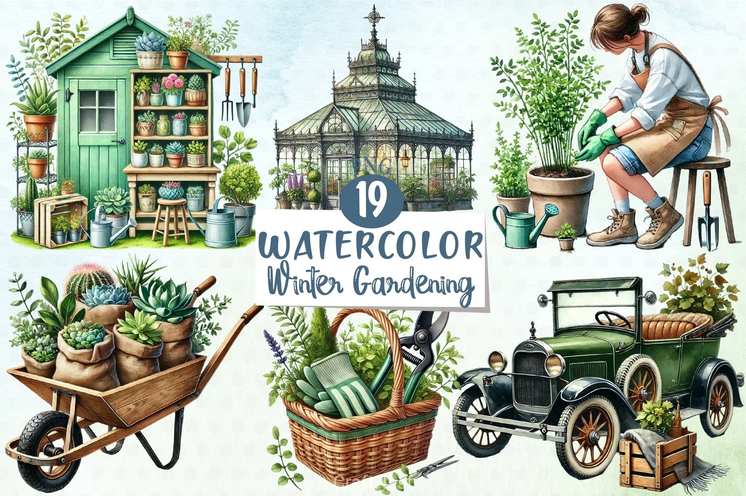 Winter Gardening Clipart Bundle 1 - CraftNest - Digital Crafting and Art