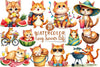 Funny Summer Cats Clipart Bundle