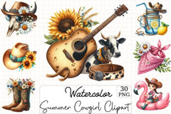 Summer Cowgirl Clipart Bundle - CraftNest - Digital Crafting and Art