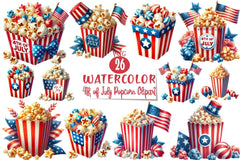 4th of July Popcorn Clipart Bundle 1 - CraftNest - Digital Crafting and Art