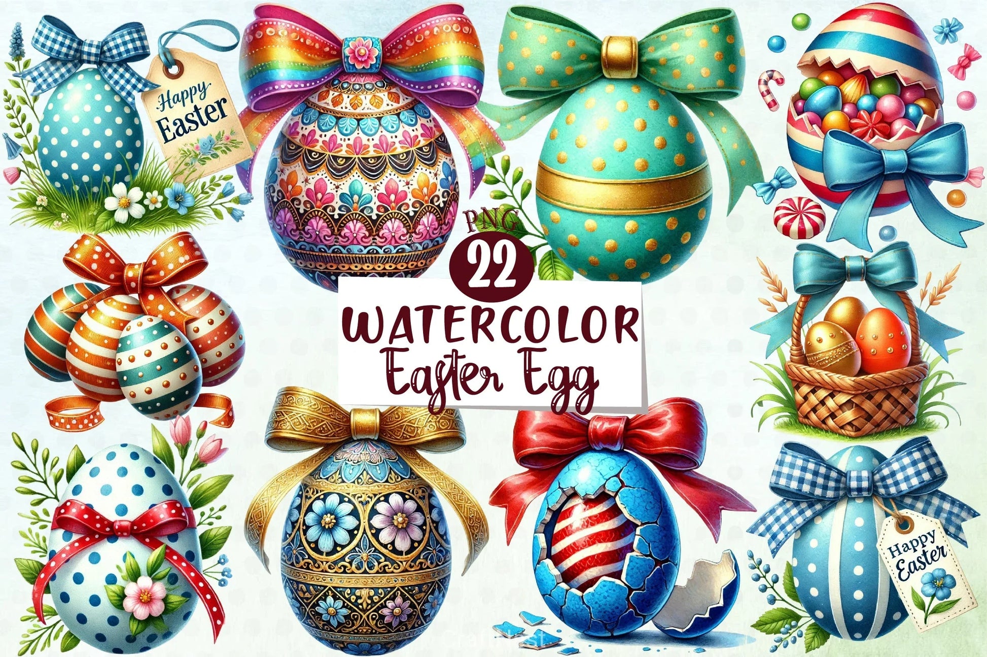 Easter Egg Clipart Bundle 8 - CraftNest - Digital Crafting and Art