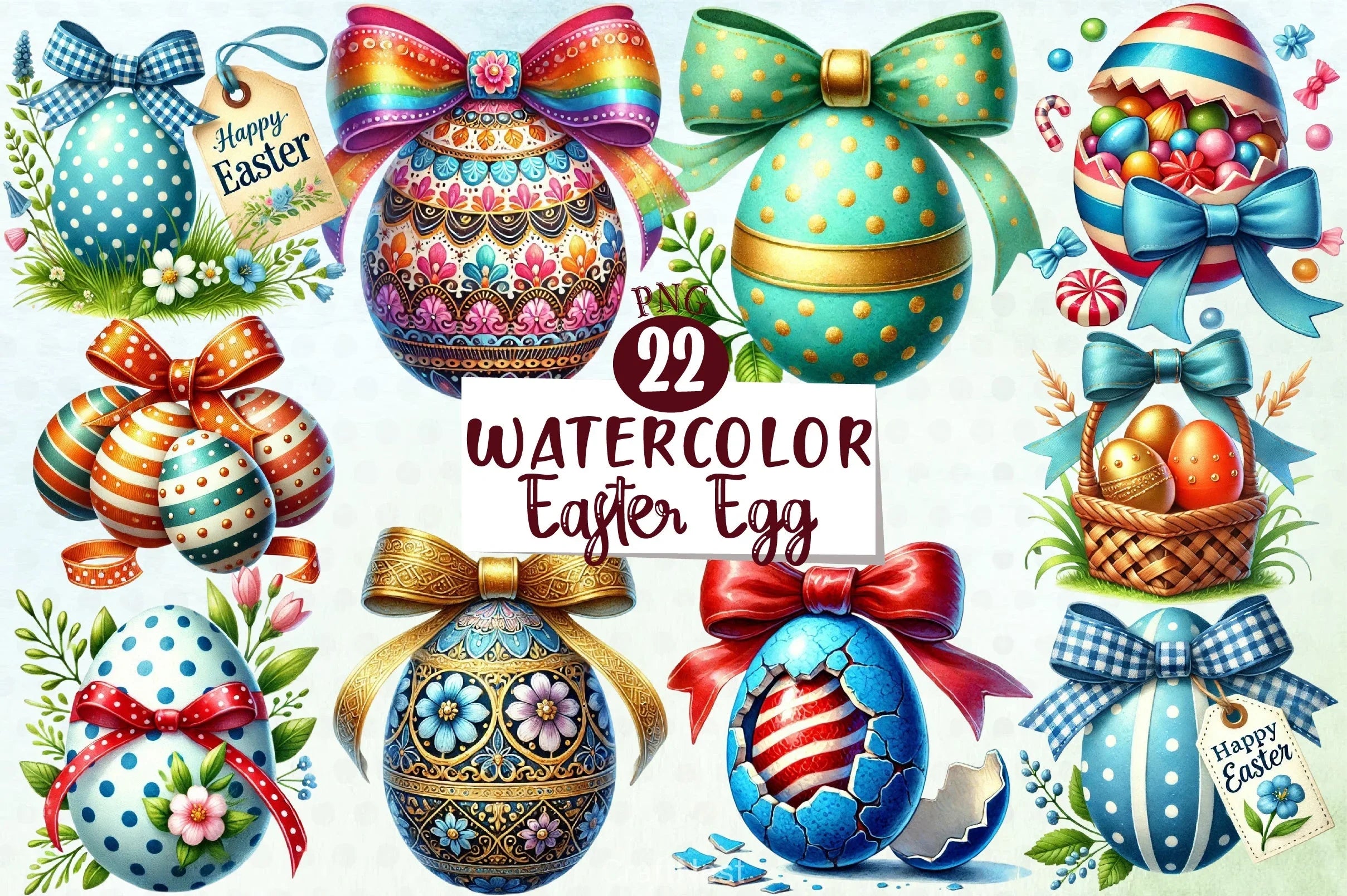 Easter Egg Clipart Bundle 8 - CraftNest - Digital Crafting and Art