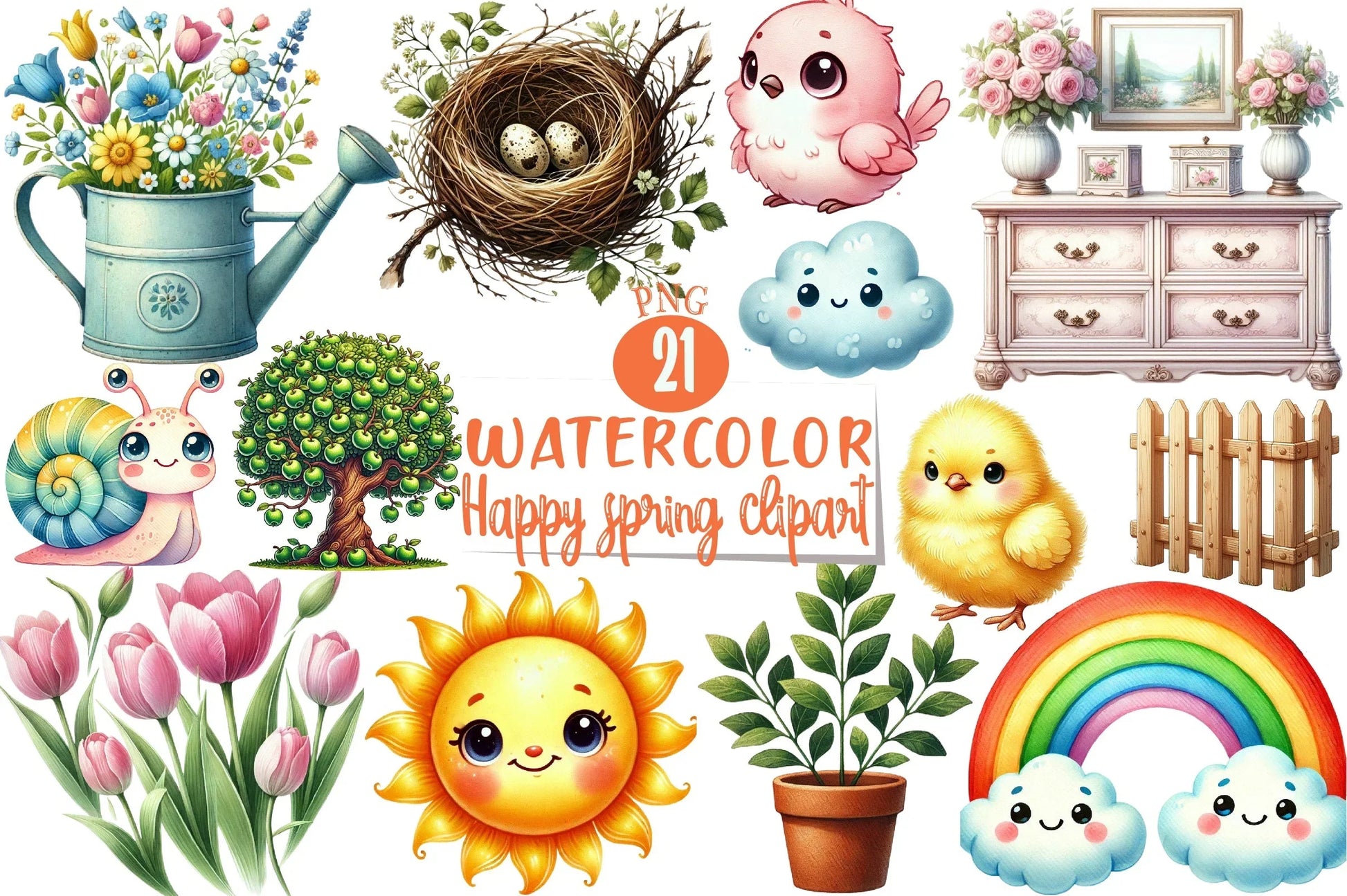 Happy Spring Clipart Bundle 5 - CraftNest - Digital Crafting and Art