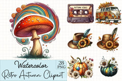 Retro Autumn Clipart Bundle 6 - CraftNest - Digital Crafting and Art