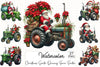 Christmas Santa Tractor Clipart Bundle