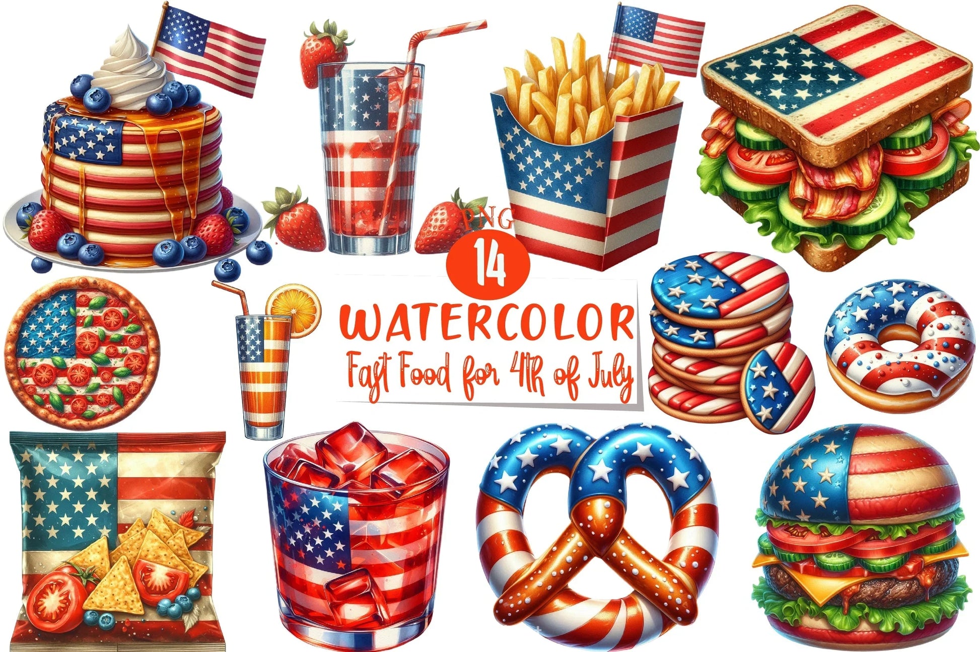 Fast Food 4th of July Clipart Bundle - CraftNest - Digital Crafting and Art