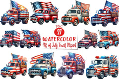 4th of July Truck Clipart Bundle - CraftNest - Digital Crafting and Art
