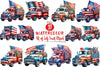 4th of July Truck Clipart Bundle