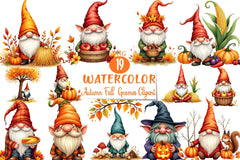 Autumn Gnomes Clipart Bundle - CraftNest - Digital Crafting and Art