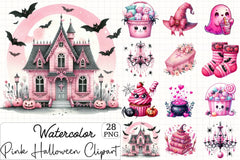 Pink Halloween Clipart Bundle 1 - CraftNest - Digital Crafting and Art