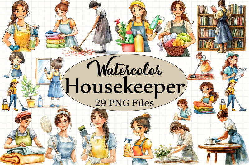 Housekeeper Clipart Bundle - CraftNest - Digital Crafting and Art