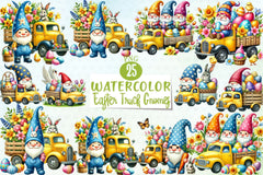 Easter Truck Gnomes Clipart Bundle - CraftNest - Digital Crafting and Art