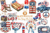Retro Vintage 4th of July Clipart Bundle