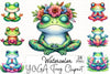 Yoga Frog Clipart Bundle