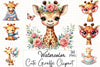 Cute Giraffe Clipart Bundle