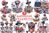 4th of July Skeleton Floral Clipart Bundle