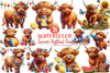 Summer Highland Cow Clipart Bundle