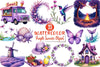 Purple Summer Clipart Bundle