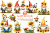 Cute Sunflowers Gnome Clipart Bundle
