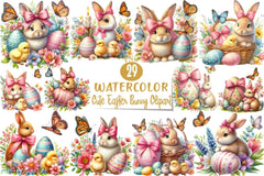 Cute Easter Bunny Clipart Bundle - CraftNest - Digital Crafting and Art
