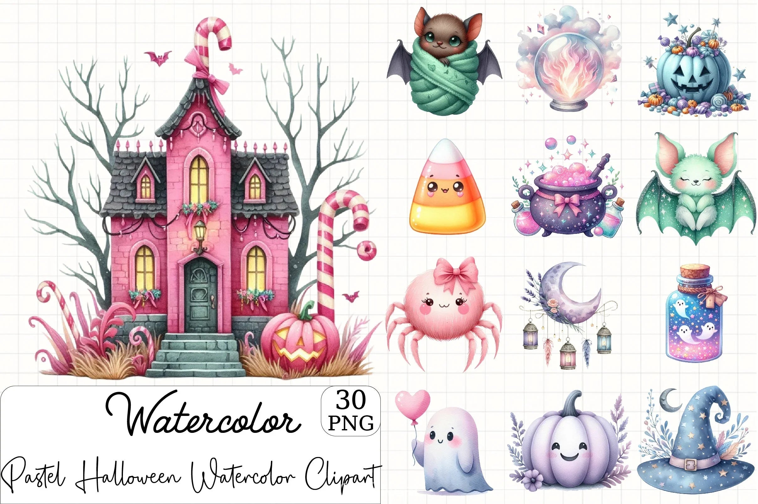Pastel Halloween Clipart Bundle - CraftNest - Digital Crafting and Art