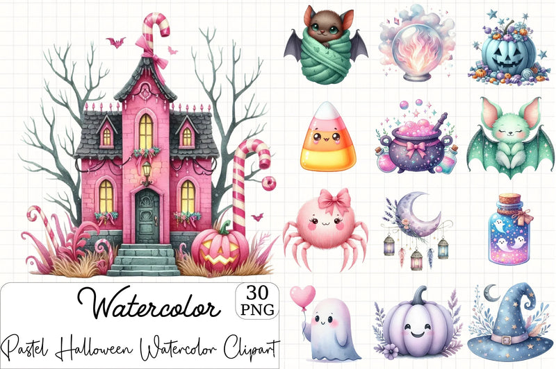 Pastel Halloween Clipart Bundle - CraftNest - Digital Crafting and Art