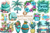 Tropical Turquoise Birthday Clipart Bundle