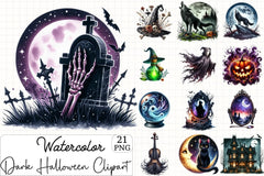 Dark Halloween Clipart Bundle - CraftNest - Digital Crafting and Art