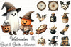 Beige & Black Halloween Clipart Bundle