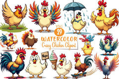 Crazy Chicken Clipart Bundle - CraftNest - Digital Crafting and Art